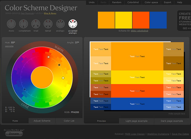 Farbtheorie harmonische farben für design der website finden