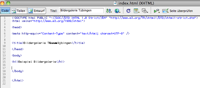 Vorbereitung f&uuml;r Lightbox in HTML