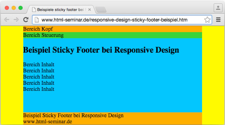Sticky Footer bei Responsive Design