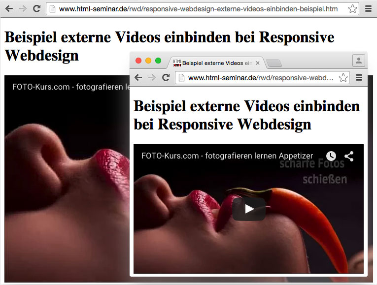 externe Videos einbinden in Responsive Webdesign