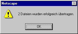 Netscape Composer - 2 Dateien wurden übertragen