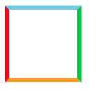 farbiger Rahmen eines Vierecks