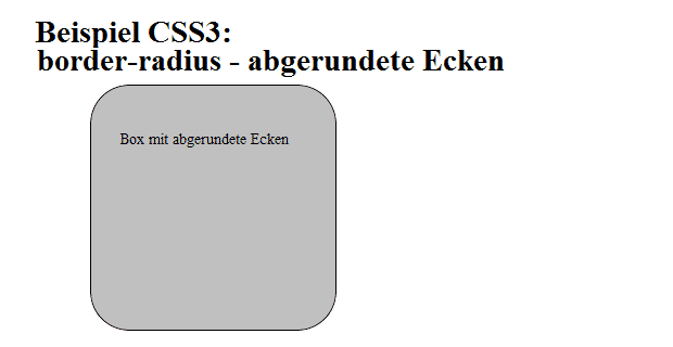 Aufgabelösung CSS3-Befehl border-radius