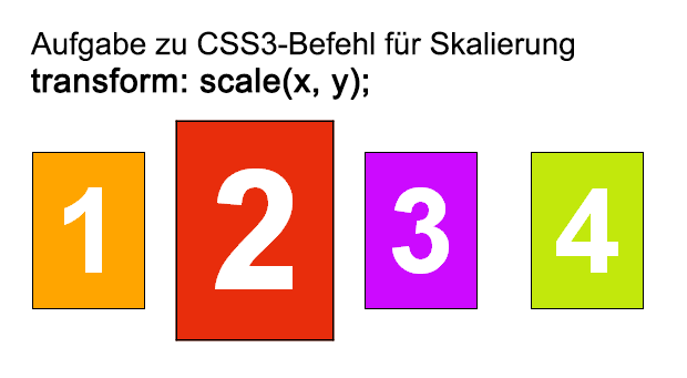 Aufgabe zu transform: scale();