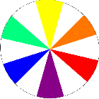 Farbkreis zusätzlich mit Sekundär-Farben