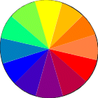 Farbkreis mit Tertiär-Farben