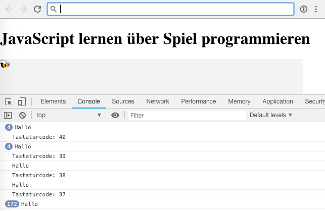 Tastaturcodes in Console ausgeben