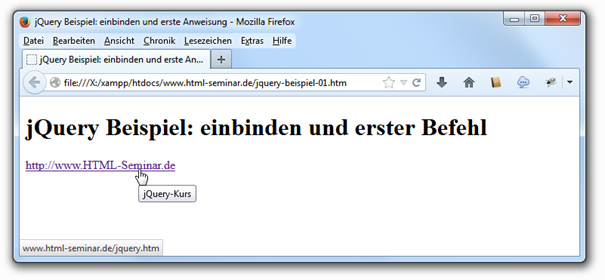 Titel eines Links durch jQuery ändern Titel eines Links durch jQuery ändern