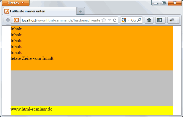Sticky Footer eingesetzt Sticky Footer eingesetzt
